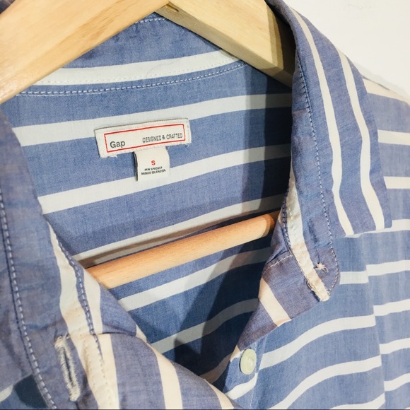 GAP Chambray Striped Blouse Dress Women’s SMALL - Picture 2 of 7